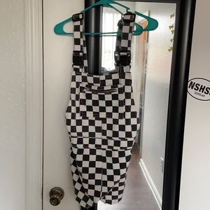 Checkered overalls